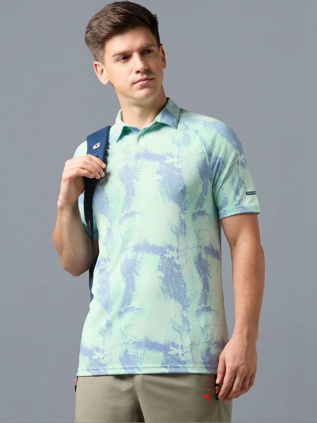 Technosport Men Printed Polo Collar Slim Fit T-shirt - view 1