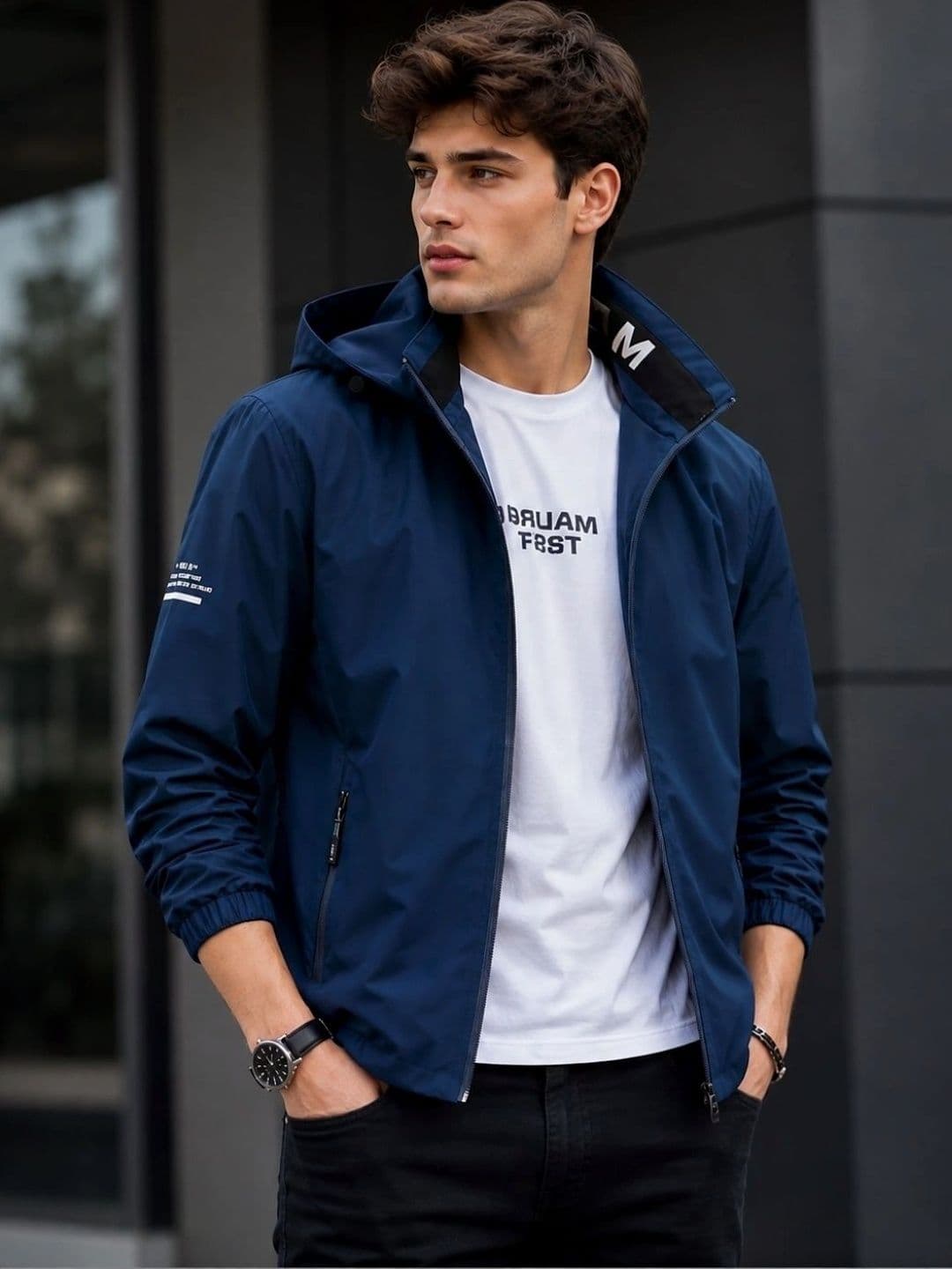 Mast & Harbour Men Lightweight Woven Jacket - view 1