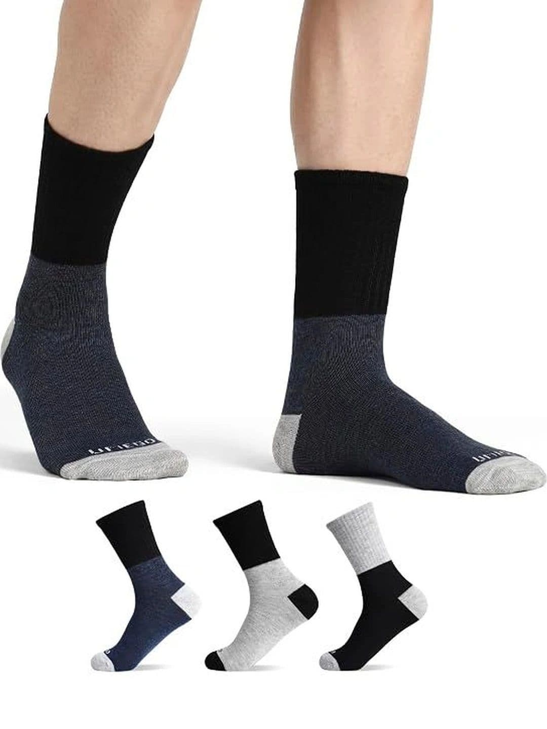 UMEGO Unisex Cotton Colourblocked Above Ankle Socks - view 1
