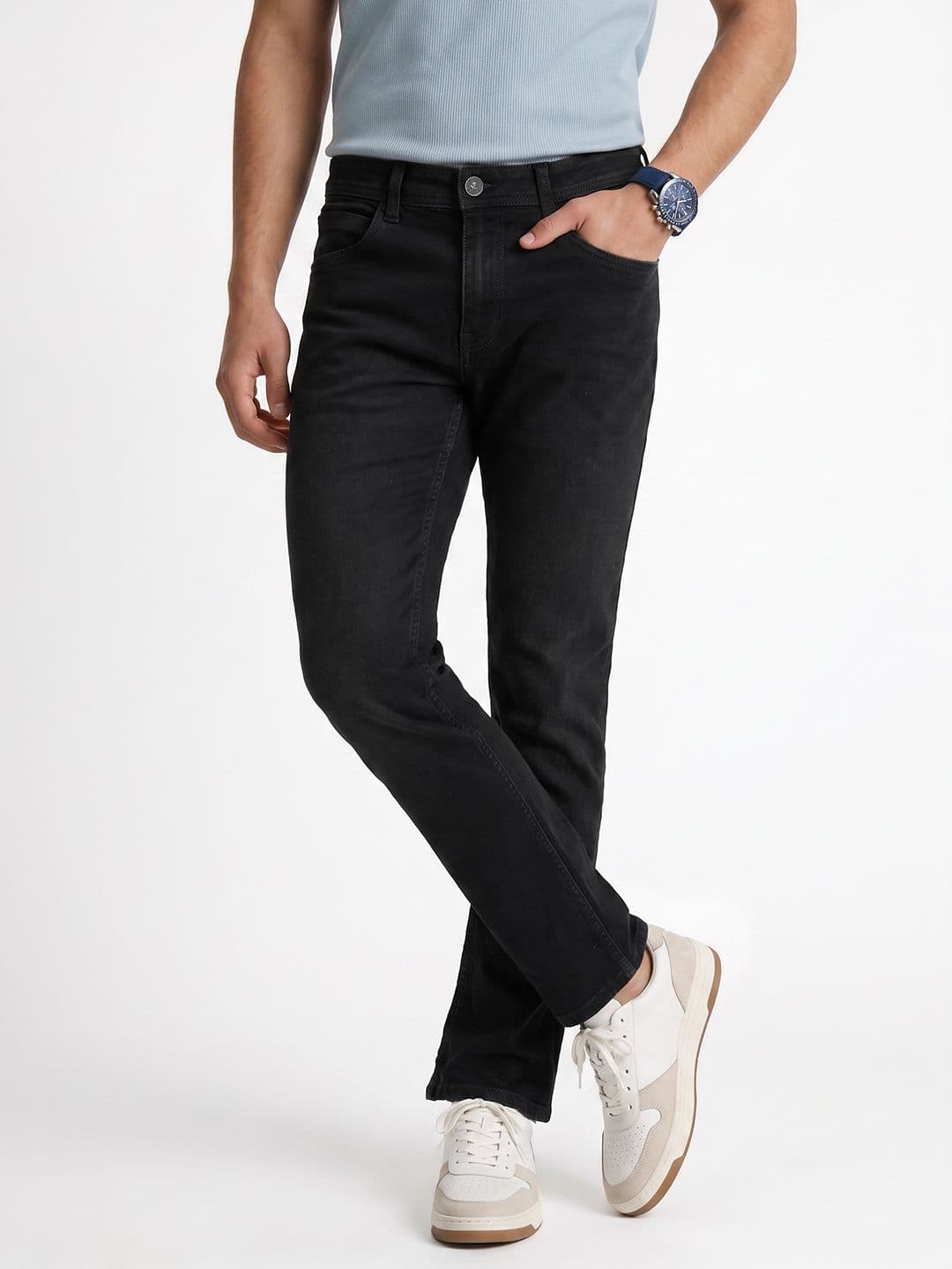 Peter England Men Slim Tapered Fit Stretchable Jeans - view 1