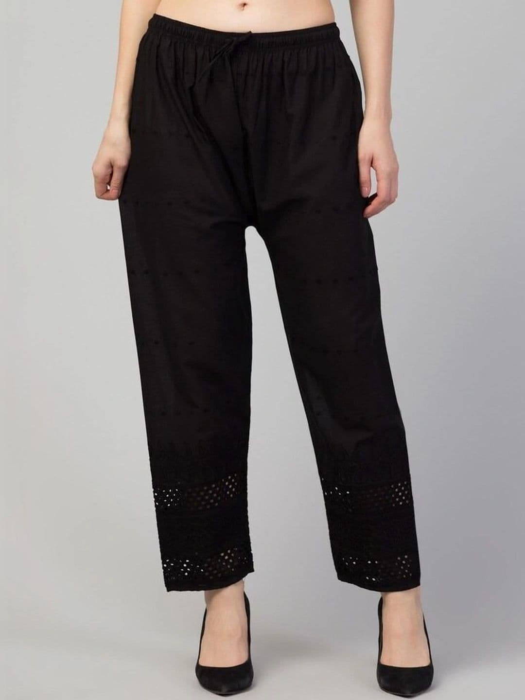 Meyara Women Embroidered Knitted Ethnic Palazzos - view 1