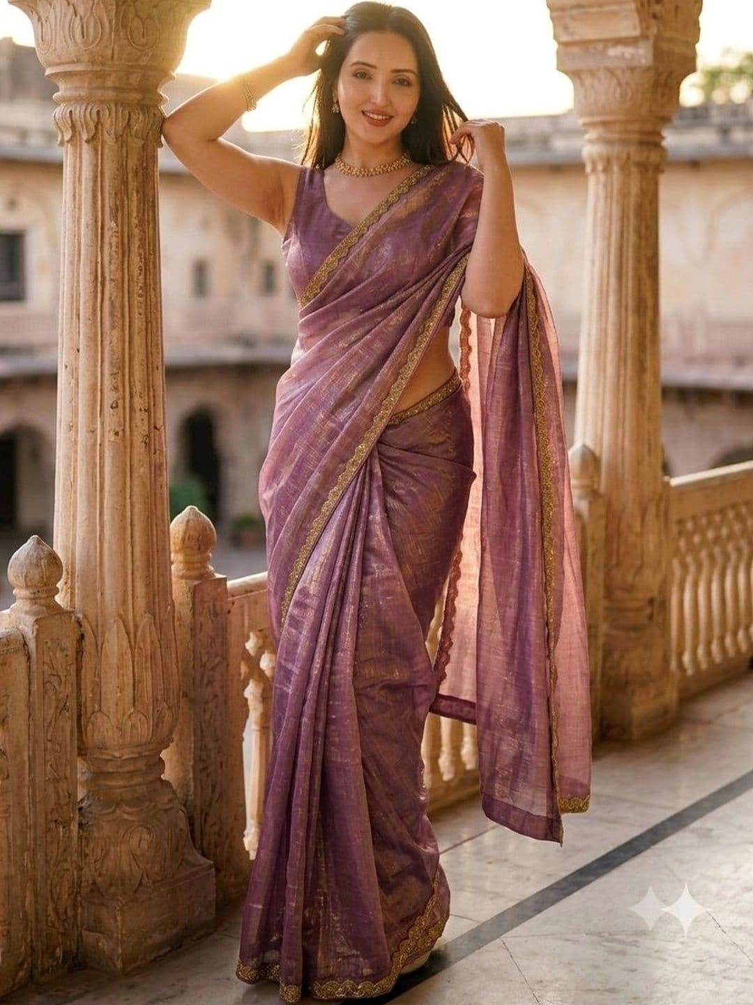 Akshmi Creation Woven Design Zari Supernet Saree - view 1