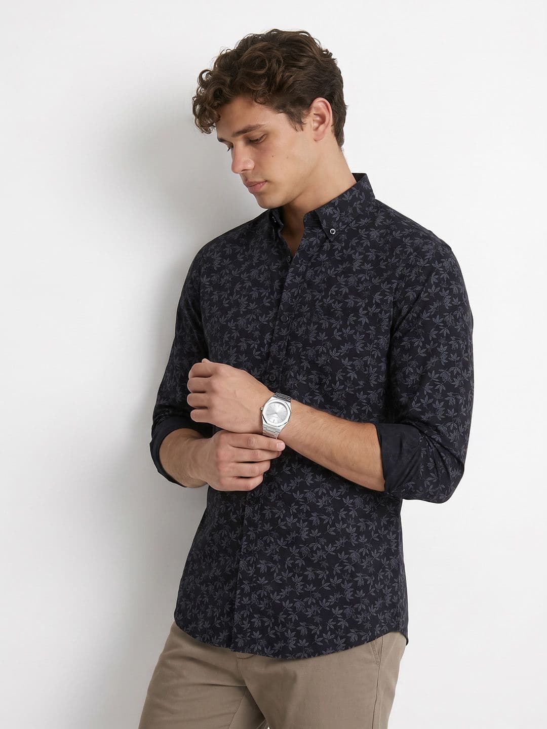 Peter England Men Snug Slim Fit Floral Printed Casual Shirt - view 1