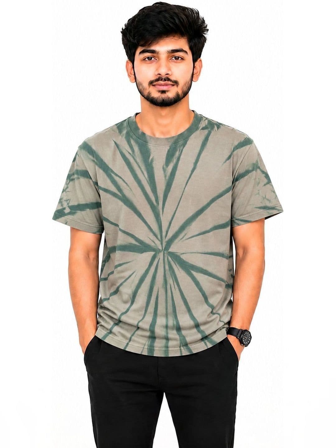 Jercy brand Men Tie and Dye Dyed Pure Cotton T-shirt - view 1