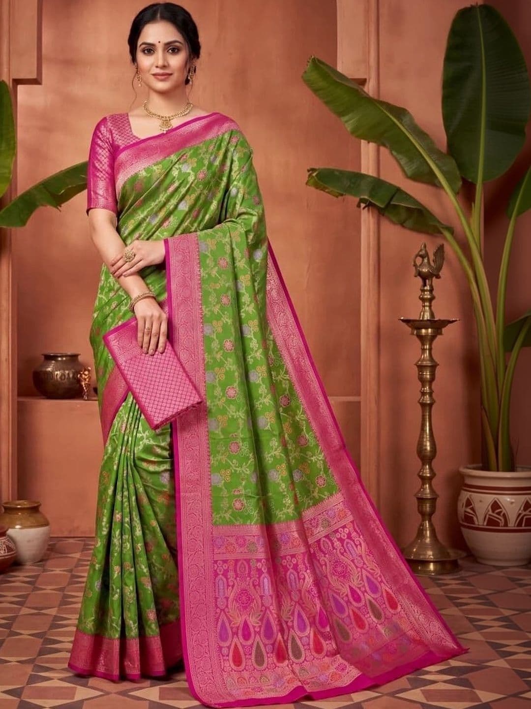 KALINI Woven Design Zari Art Silk Fusion Banarasi Saree - view 1