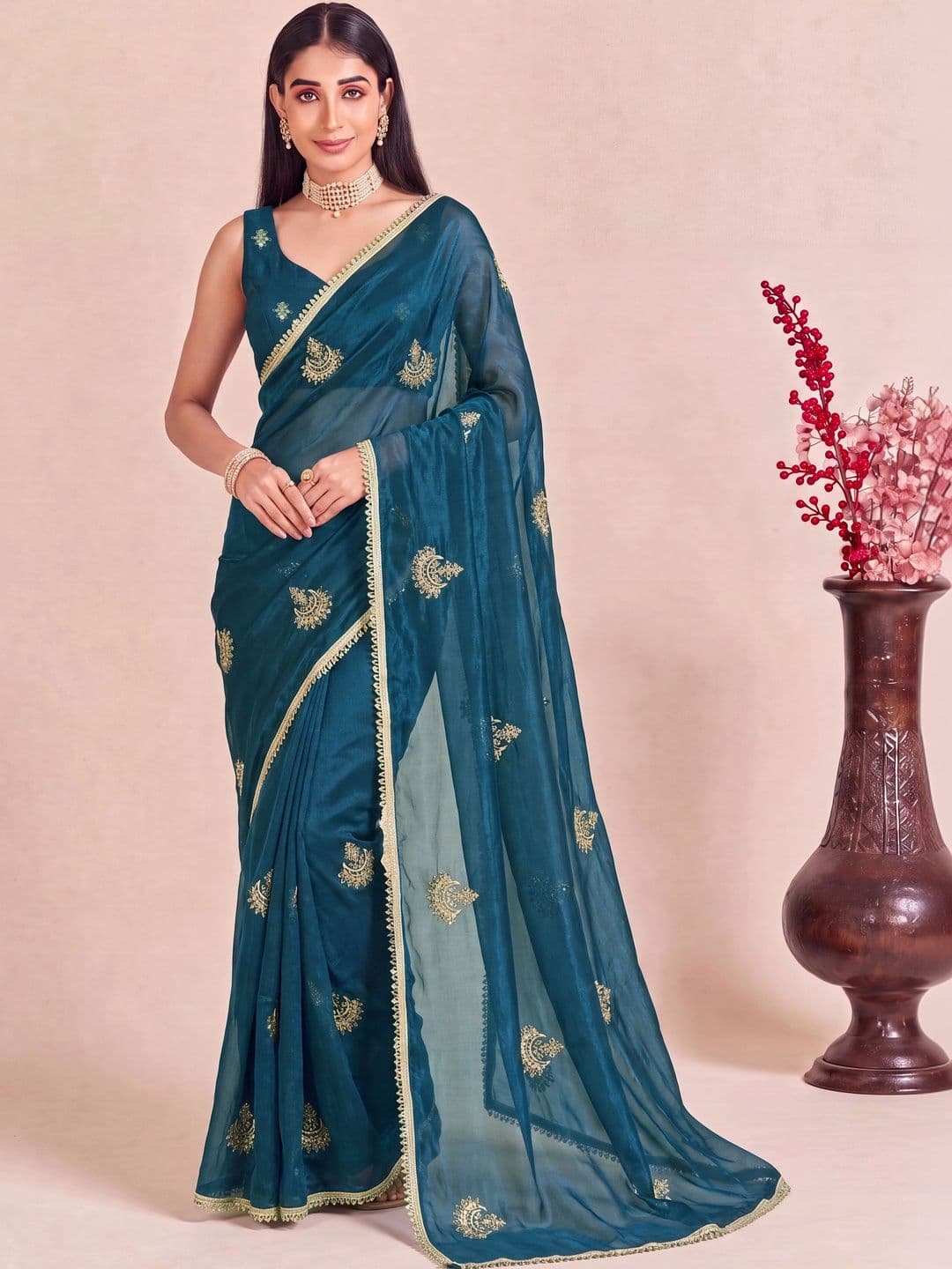 Anouk Embroidered Tissue Designer Saree - view 1
