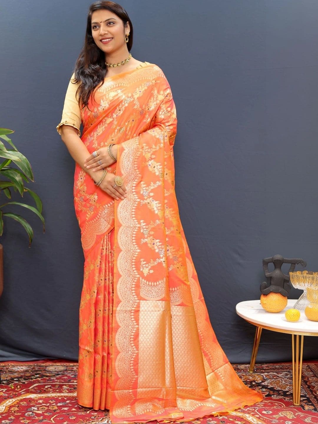 Dhaaga Ghar Woven Design Zari Art Silk Banarasi Saree - view 1