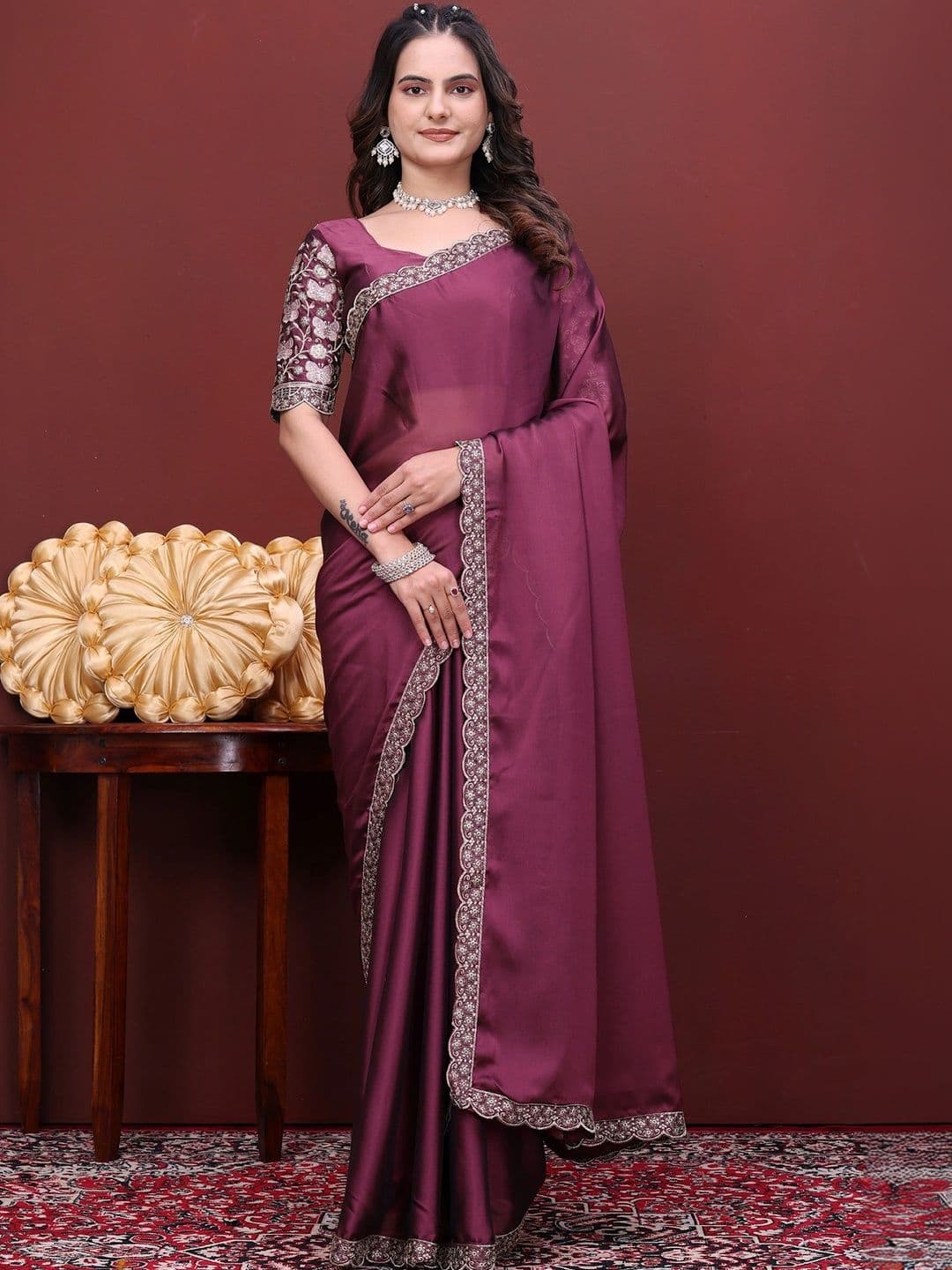 all about you Embroidered Poly Chiffon Designer Saree - view 1