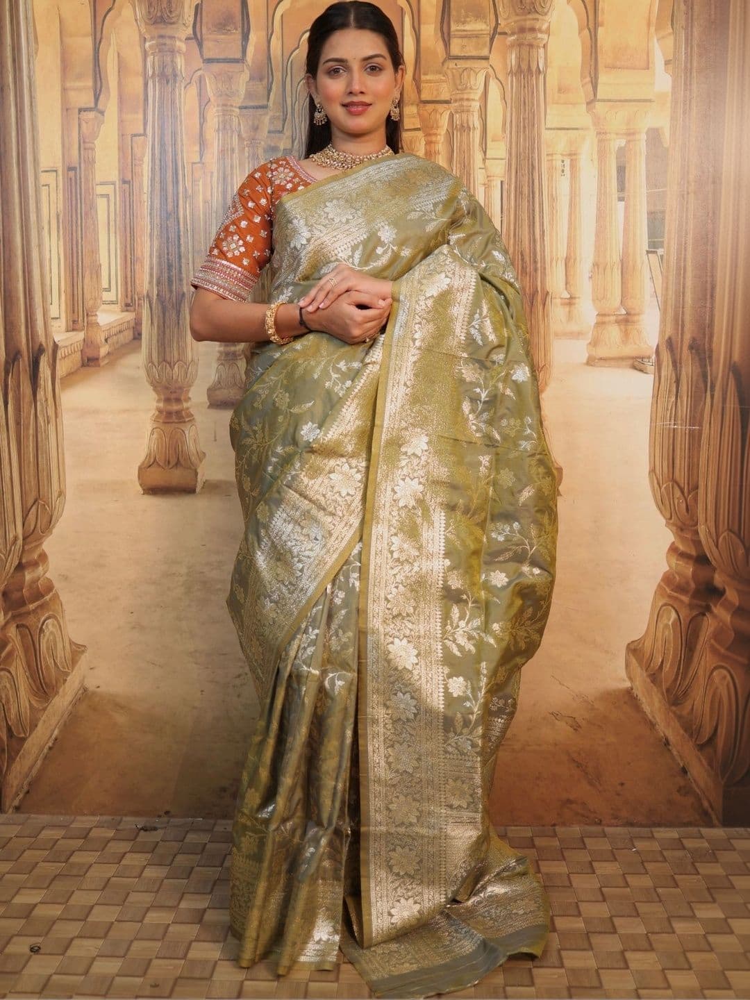 Dhaaga Ghar Woven Design Zari Art Silk Banarasi Saree - view 1