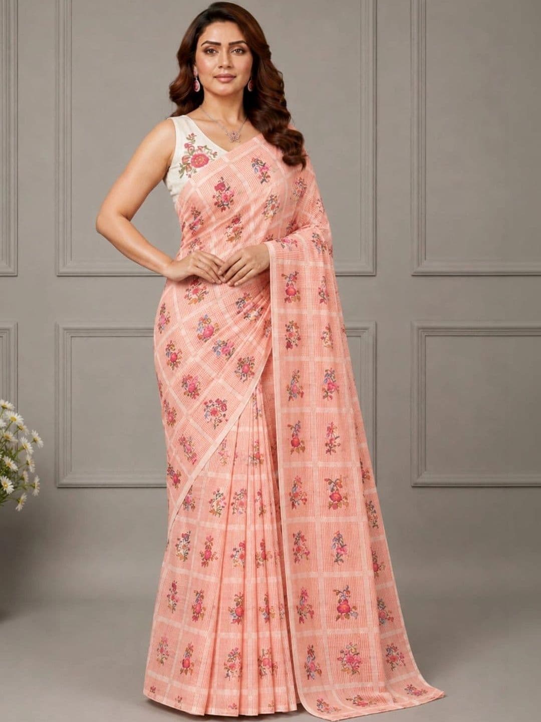 SHRIJAMYAHAM Linen Blend Saree - view 1