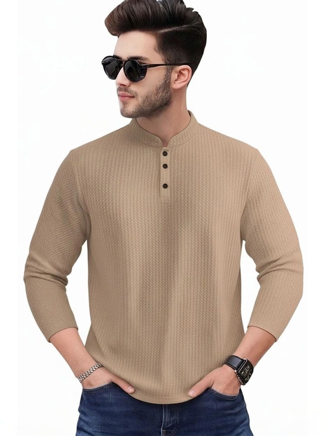 Metronaut Men Mandarin Collar T-shirt - view 1