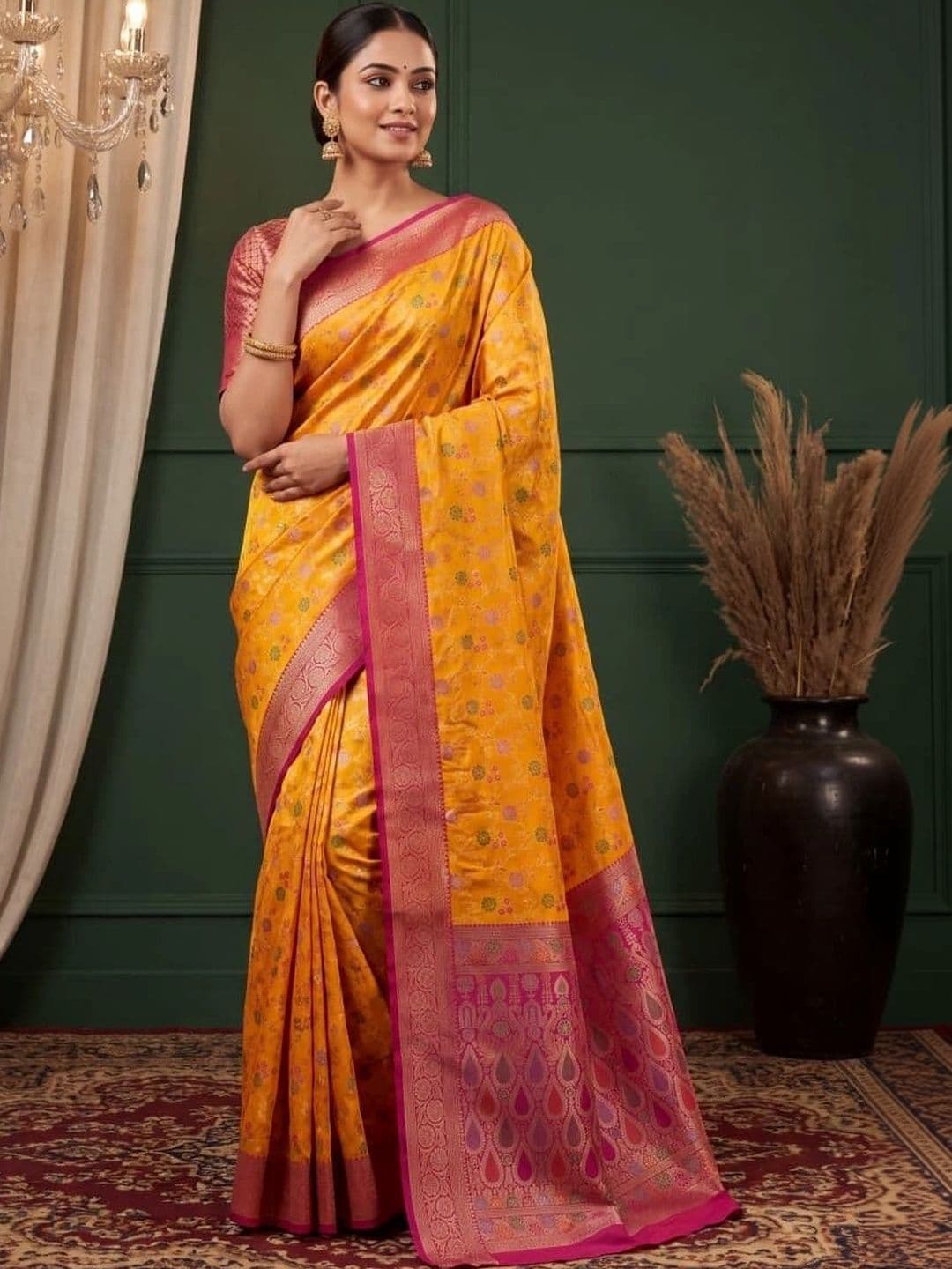KALINI Woven Design Zari Art Silk Fusion Banarasi Saree - view 1