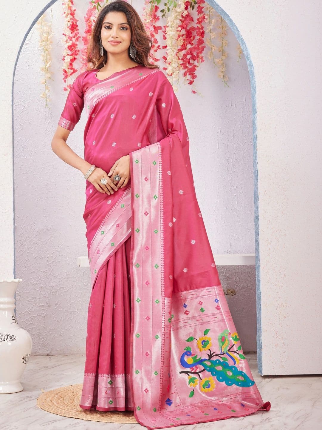 HERE&NOW Woven Design Zari Art Silk Fusion Banarasi Saree - view 1