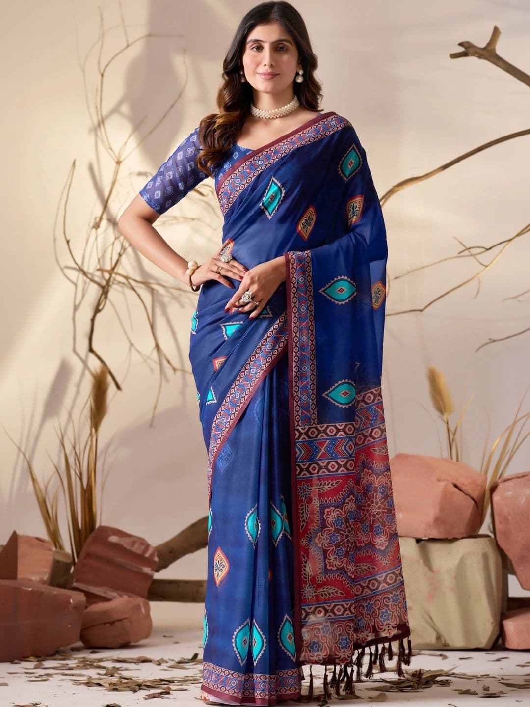 Mitera Ethnic Motifs Poly Georgette Designer Saree - view 1