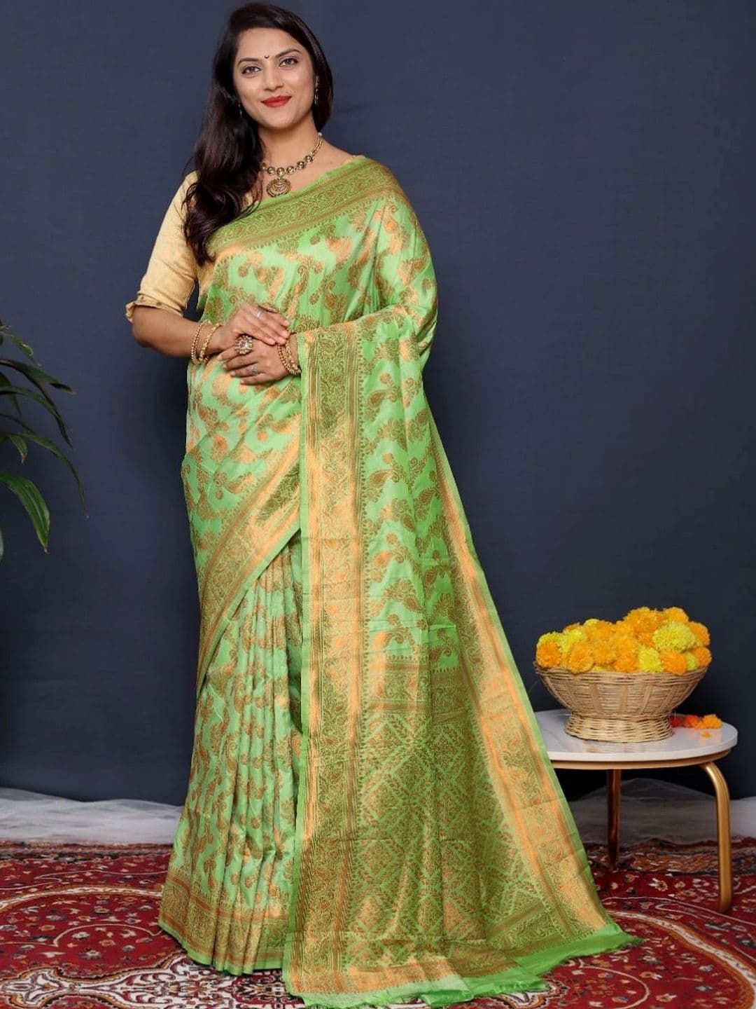 Dhaaga Ghar Woven Design Zari Art Silk Banarasi Saree - view 1