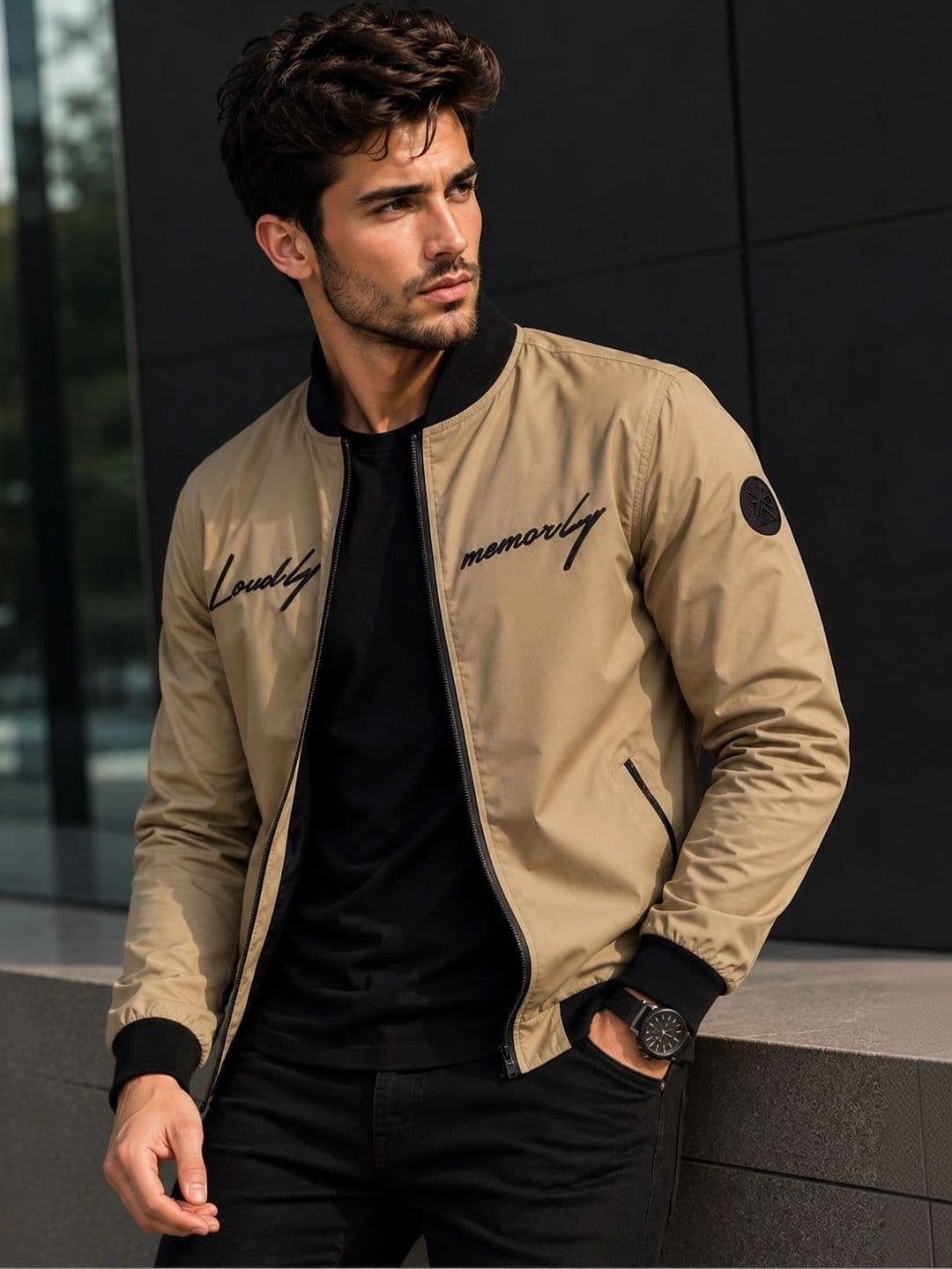 Mast & Harbour Men Typography Bomber Jacket - view 1