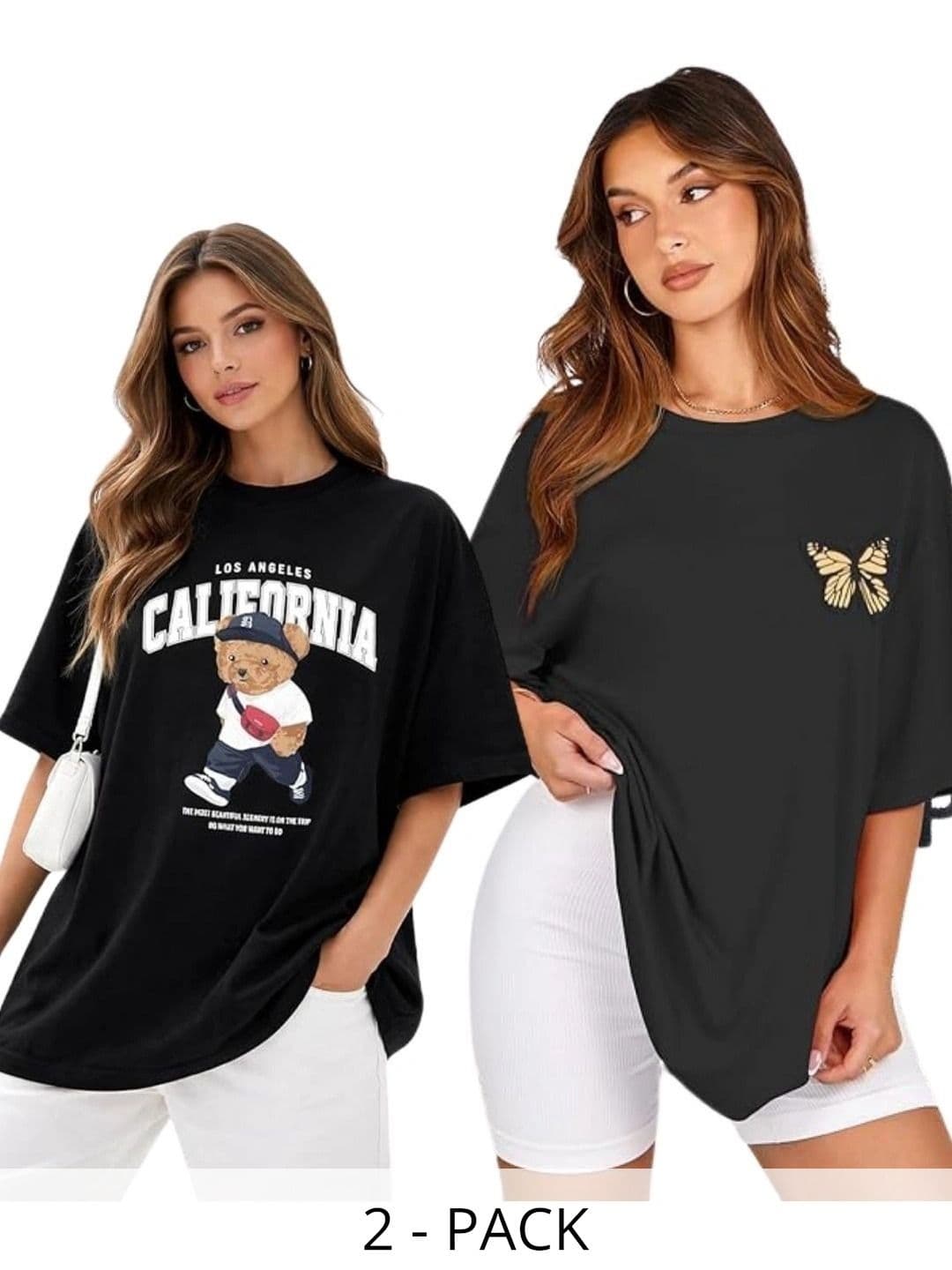 Annnackel Men 2 Printed Drop-Shoulder Sleeves T-shirt - view 1