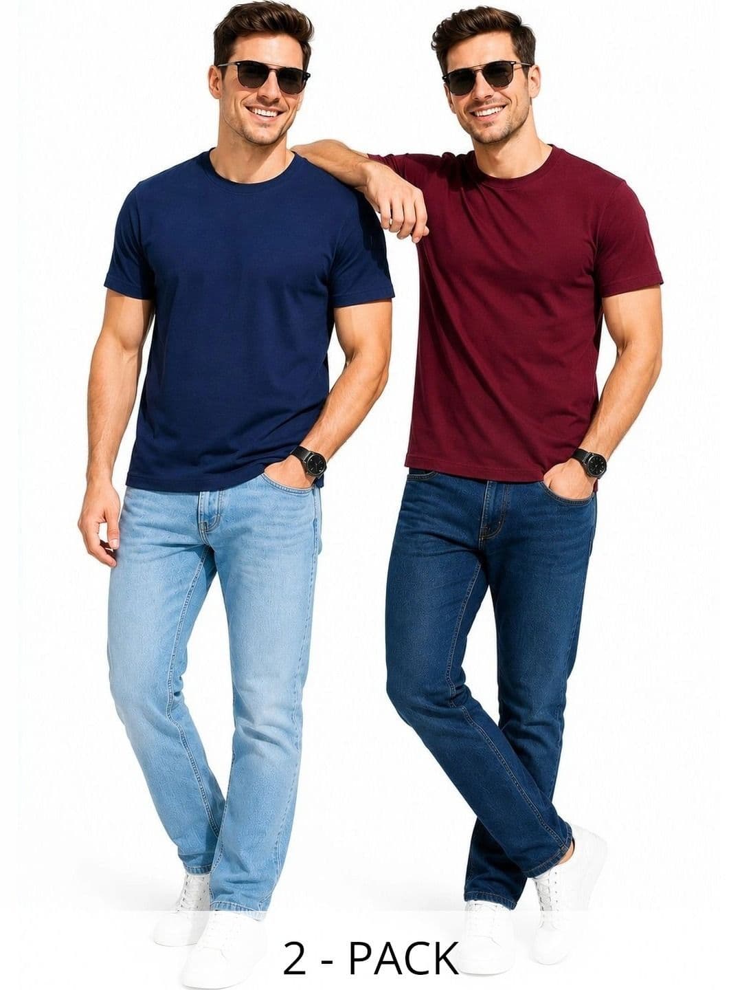 Sharnika Men 2 Pure Cotton T-shirt - view 1