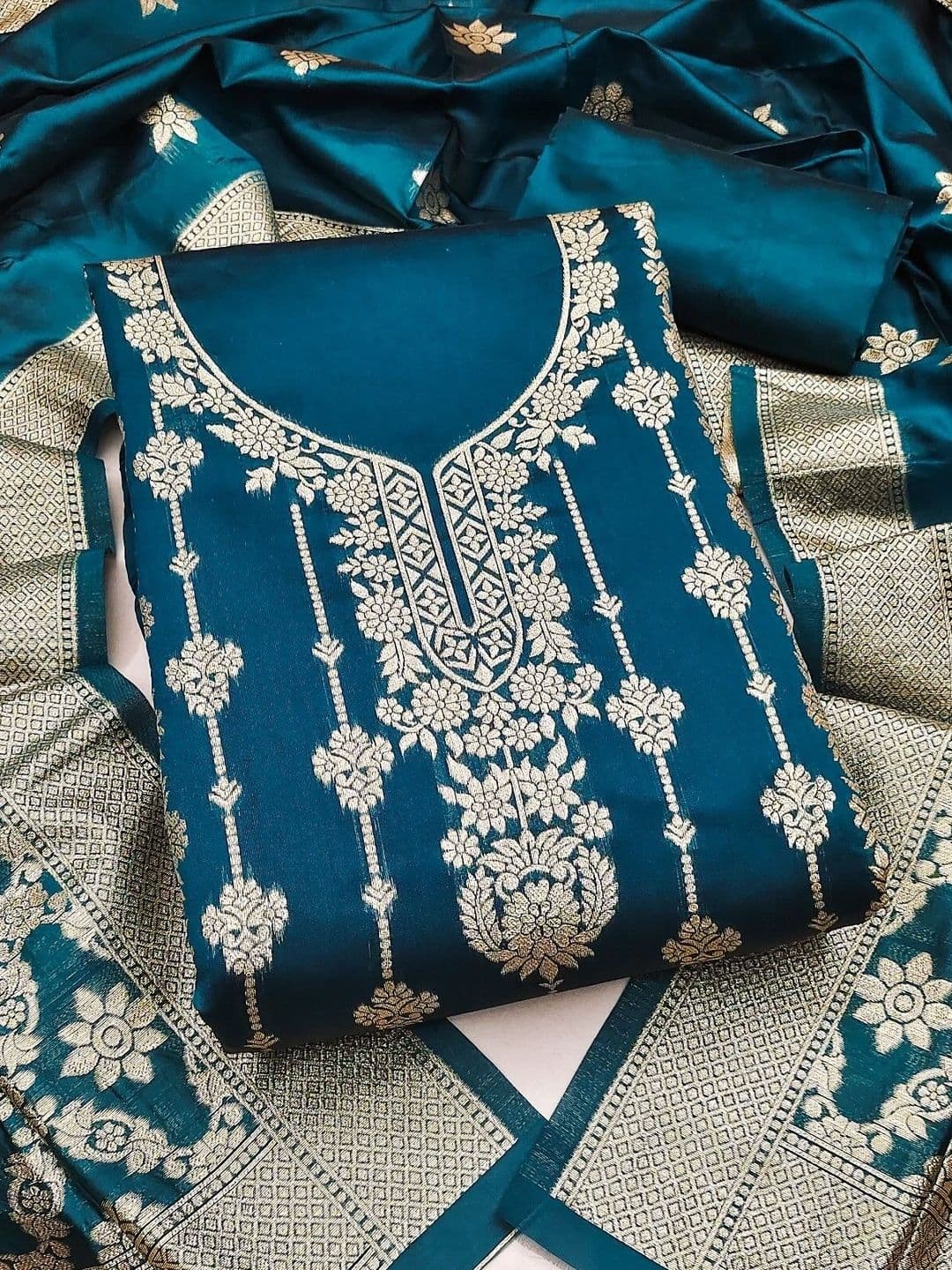 Dhaaga Ghar Art Silk Unstitched Dress Material - view 1