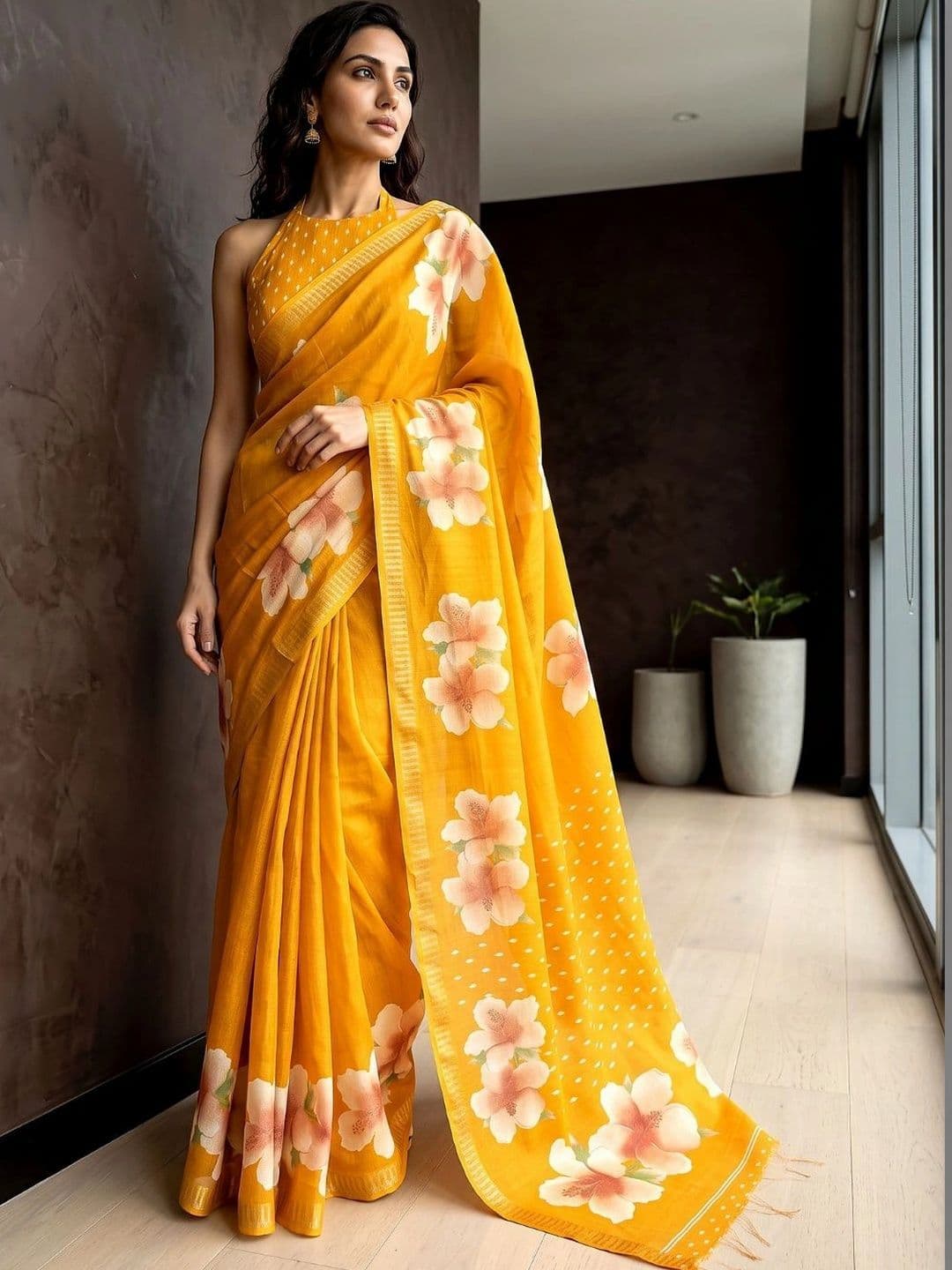 PARVATI FABRICS LIMITED Floral Mysore Silk Saree - view 1