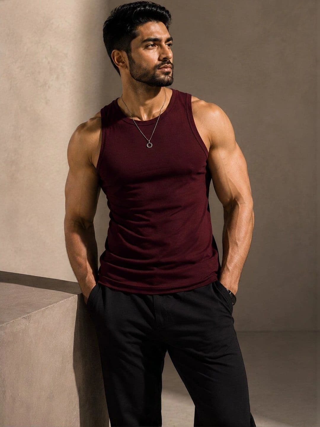 INDIAN HAWK Cotton Gym Vest - view 1