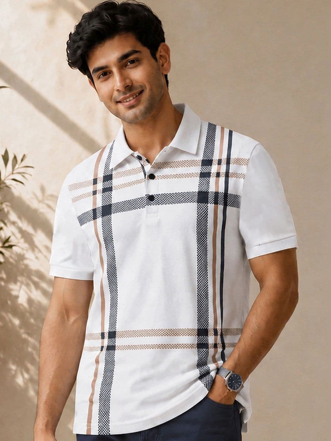 AUSK Men Printed Polo Collar T-shirt - view 1