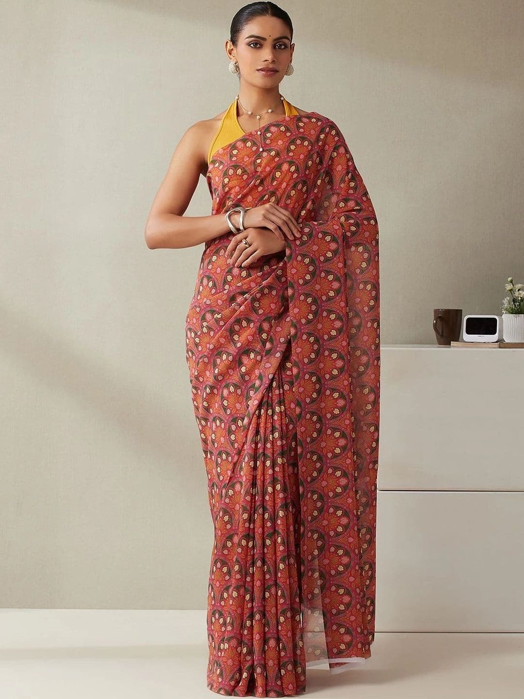 Garden Vareli Poly Georgette Bagh Saree - view 1