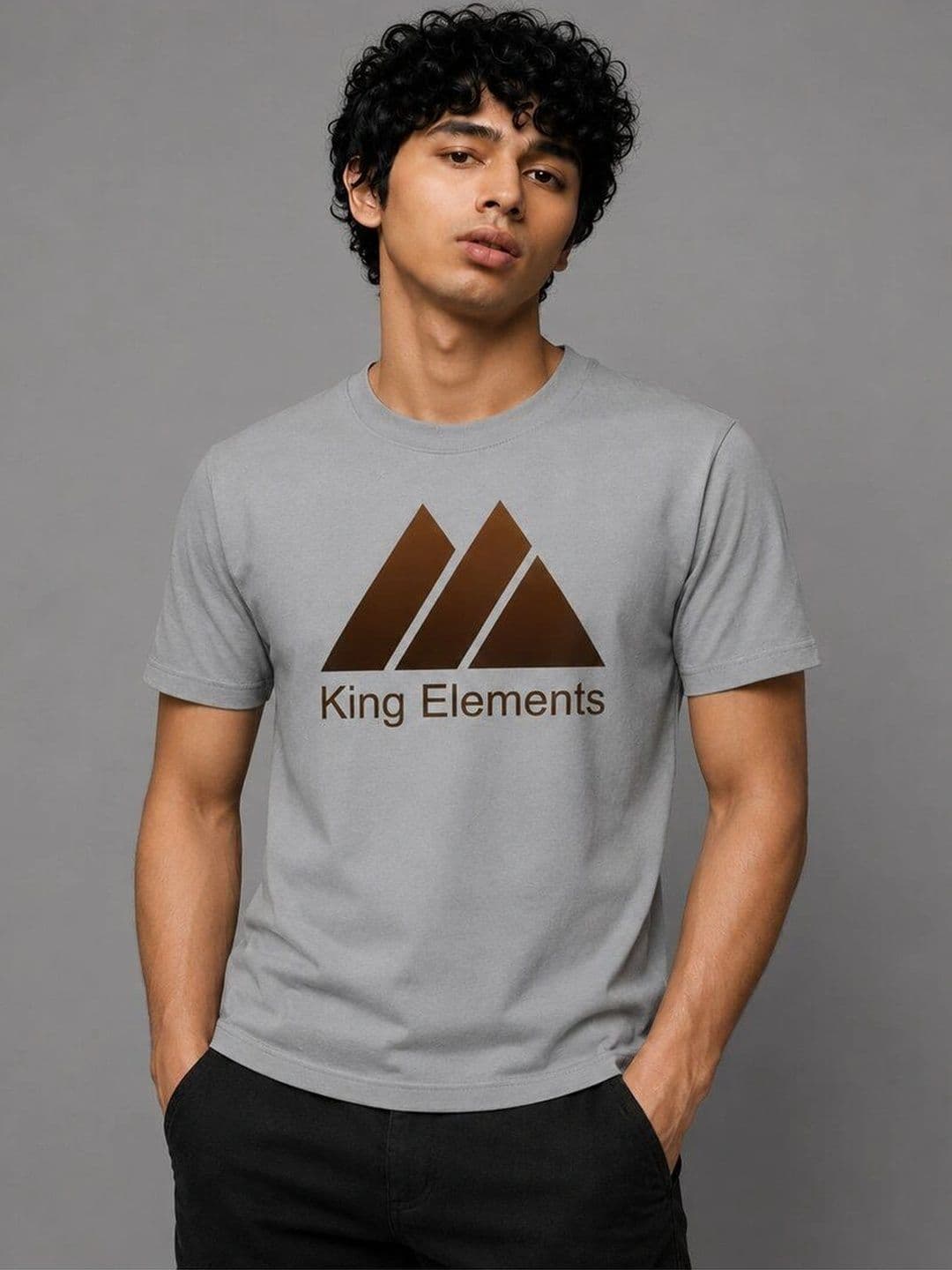 The Arth India Clothing Men Brand Logo Printed Pure Cotton T-shirt - view 1