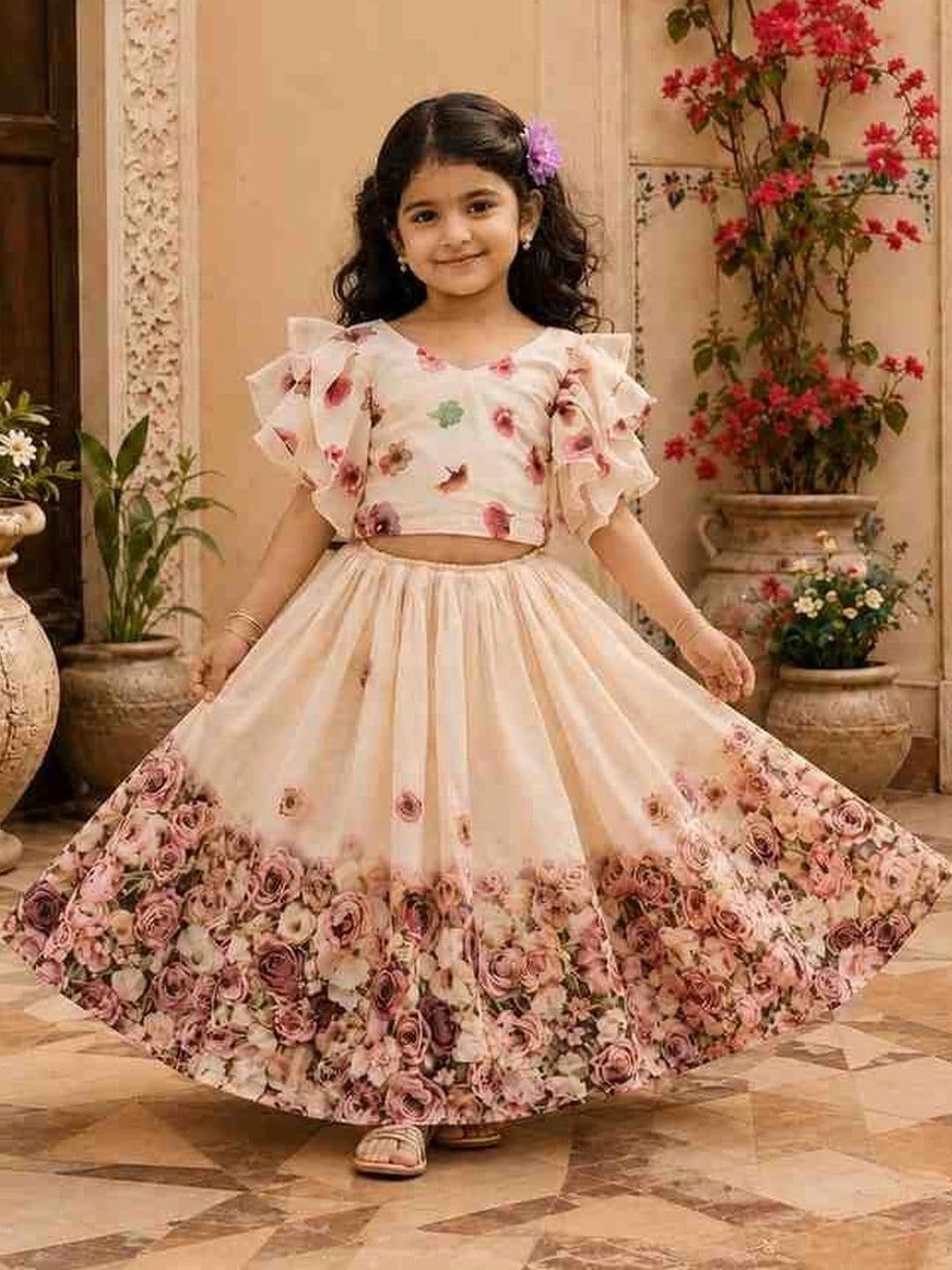 KALINI Girls Printed Ready to Wear Lehenga & - view 1