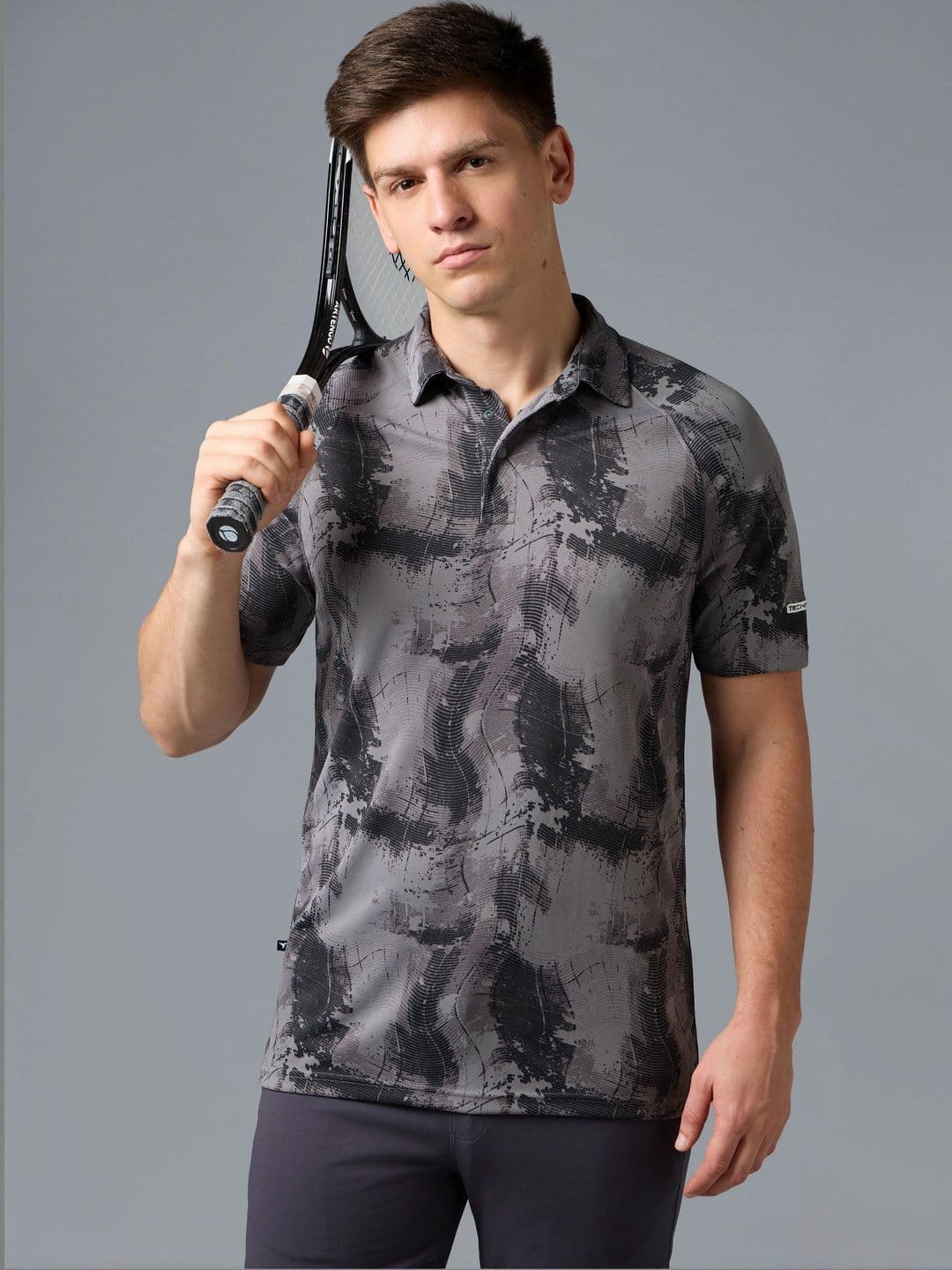 Technosport Men Printed Polo Collar Slim Fit T-shirt - view 1