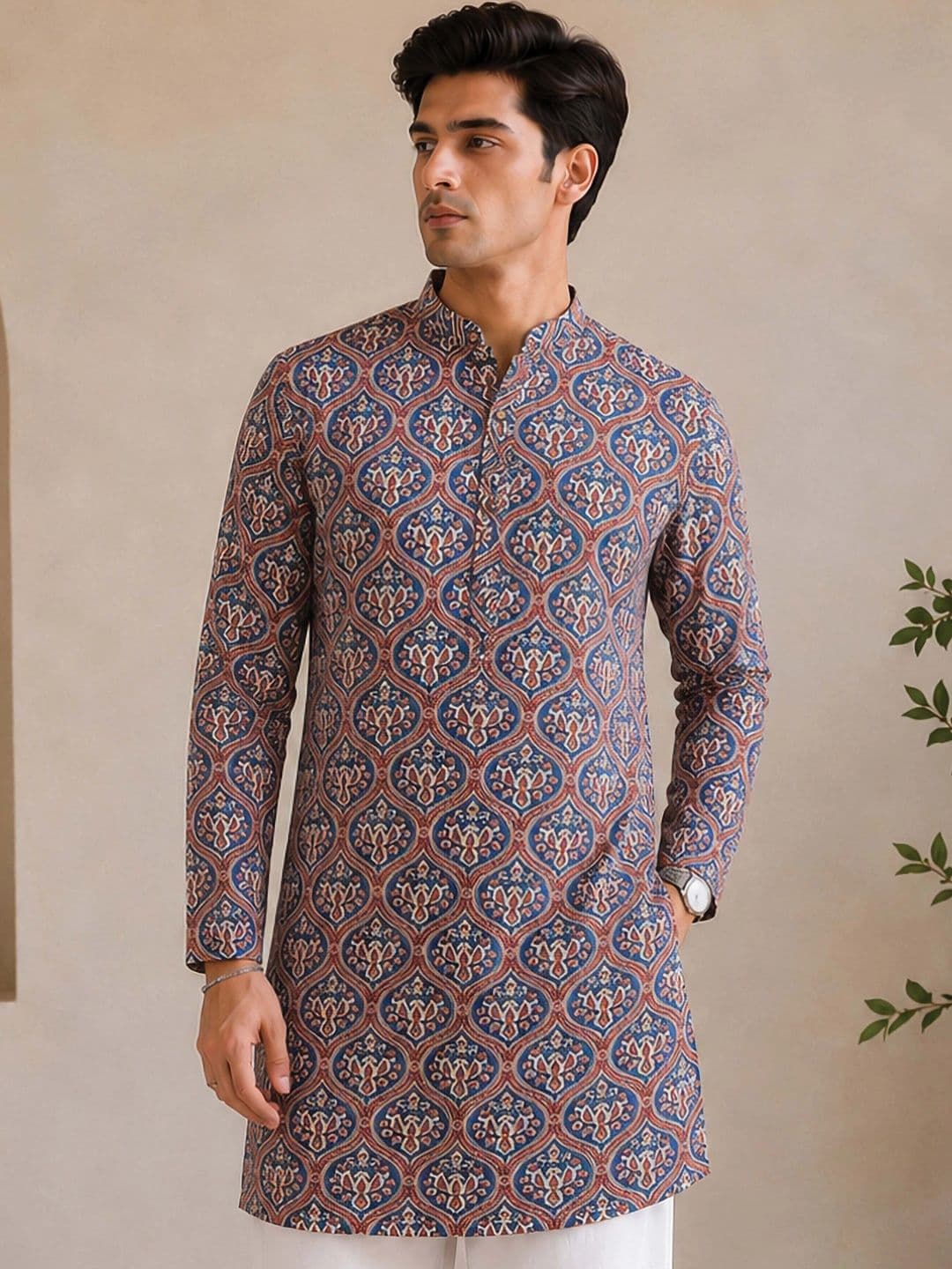VASTRAMAY Men Ethnic Motifs Printed Indie Prints Kurta - view 1