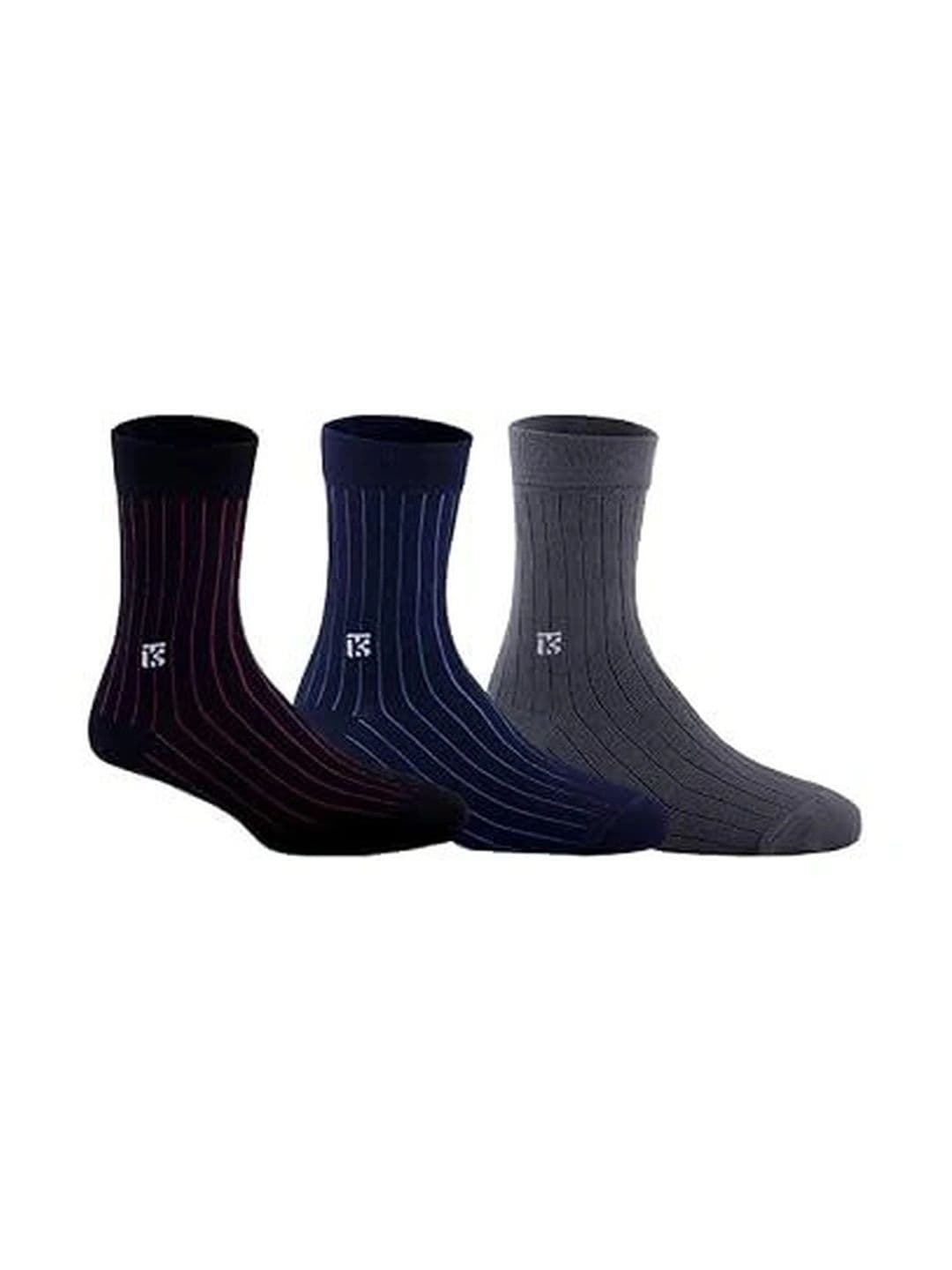 Kikitoes Men Pack of 3 Assorted Striped Above Ankle Socks - view 1