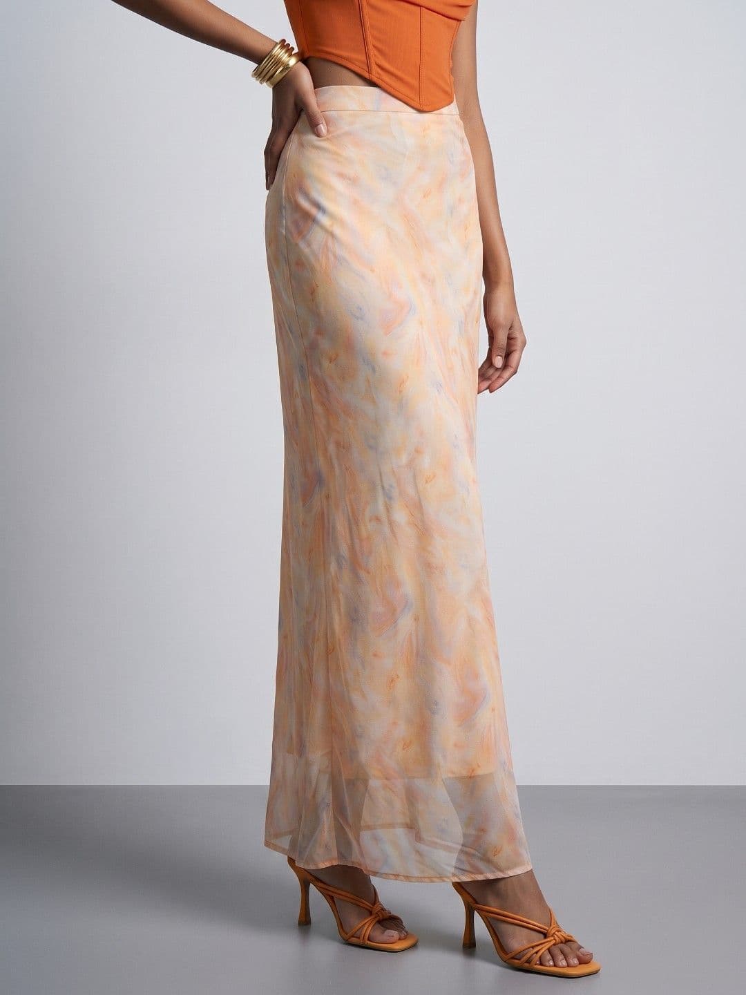 Phosphorus Women Abstract Printed Maxi Straight Skirt - view 1