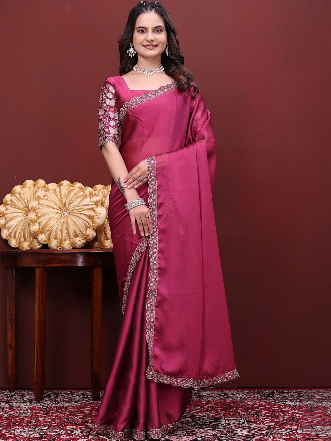 all about you Embroidered Poly Chiffon Designer Saree - view 1