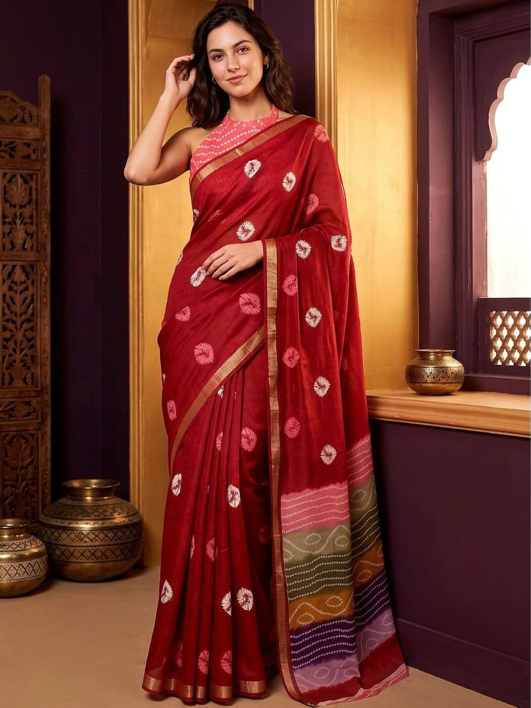 PARVATI FABRICS LIMITED Bandhani Bandhani Saree - view 1