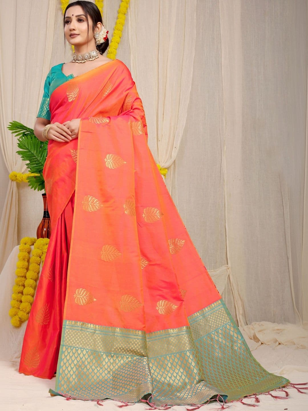 Dhaaga Ghar Woven Design Zari Art Silk Banarasi Saree - view 1