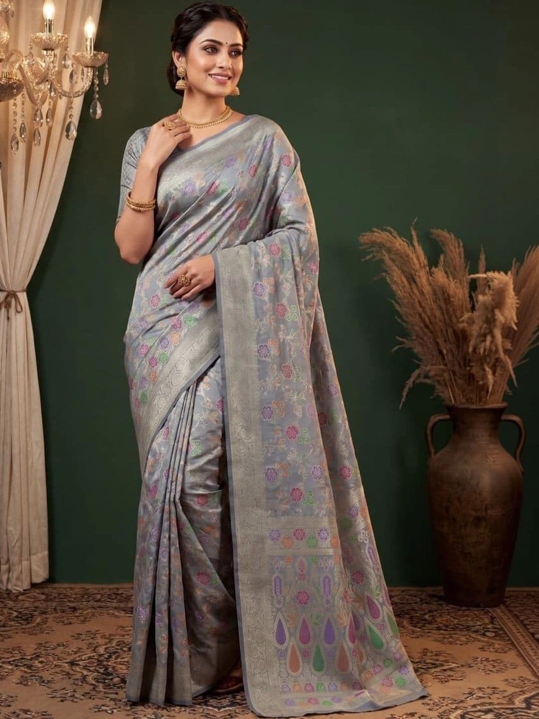 KALINI Woven Design Zari Art Silk Fusion Banarasi Saree - view 1