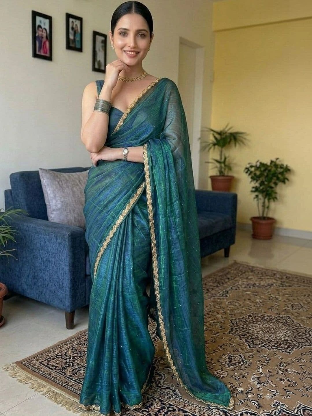 Akshmi Creation Supernet Saree - view 1