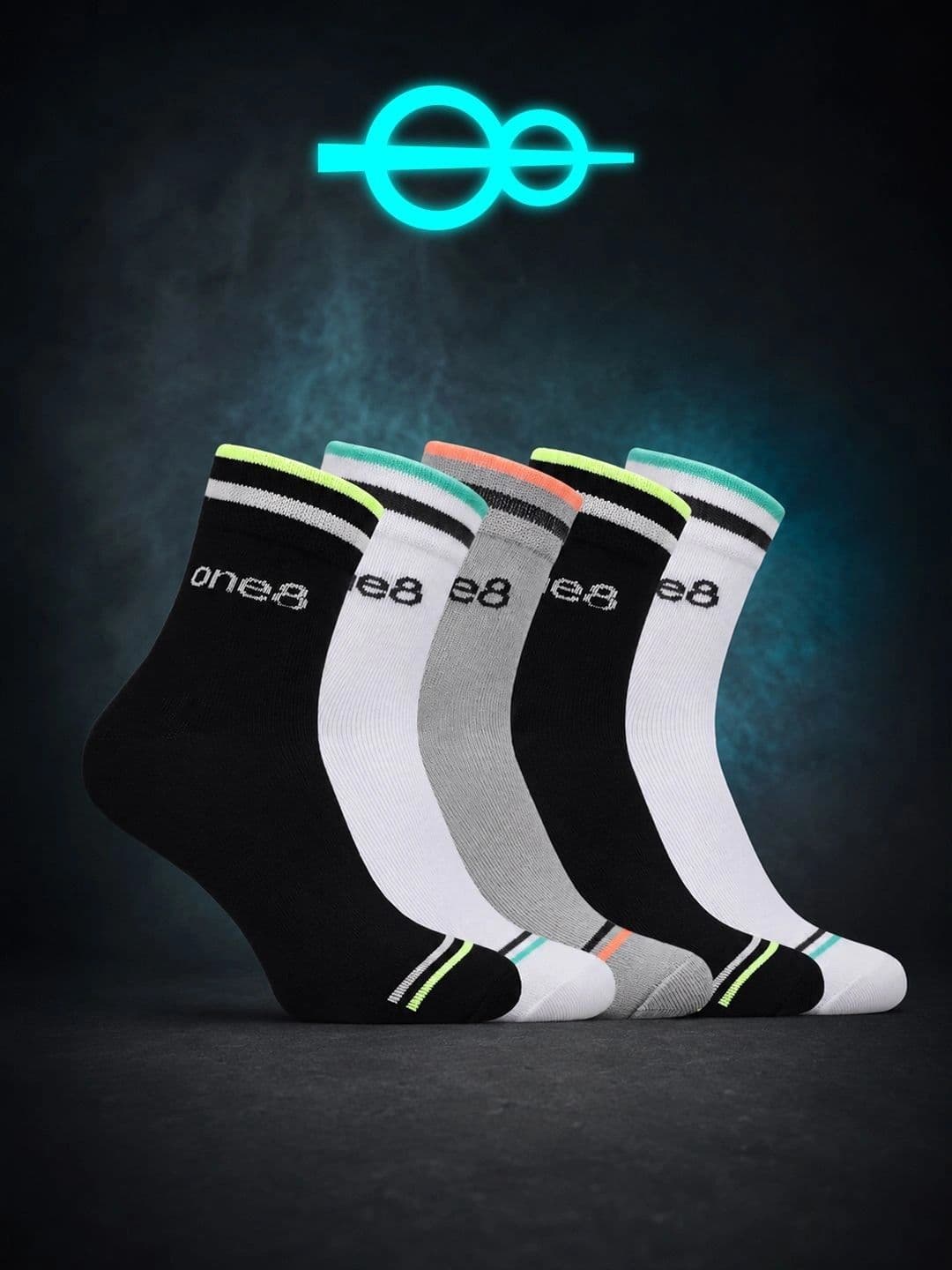 One8 Men Pack of 5 Ankle Length Cotton Socks HEIQ Anti-Odour & Antibacteria - view 1