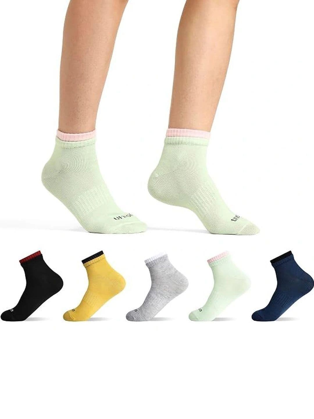 UMEGO Unisex Cotton Colourblocked Above Ankle Socks - view 1
