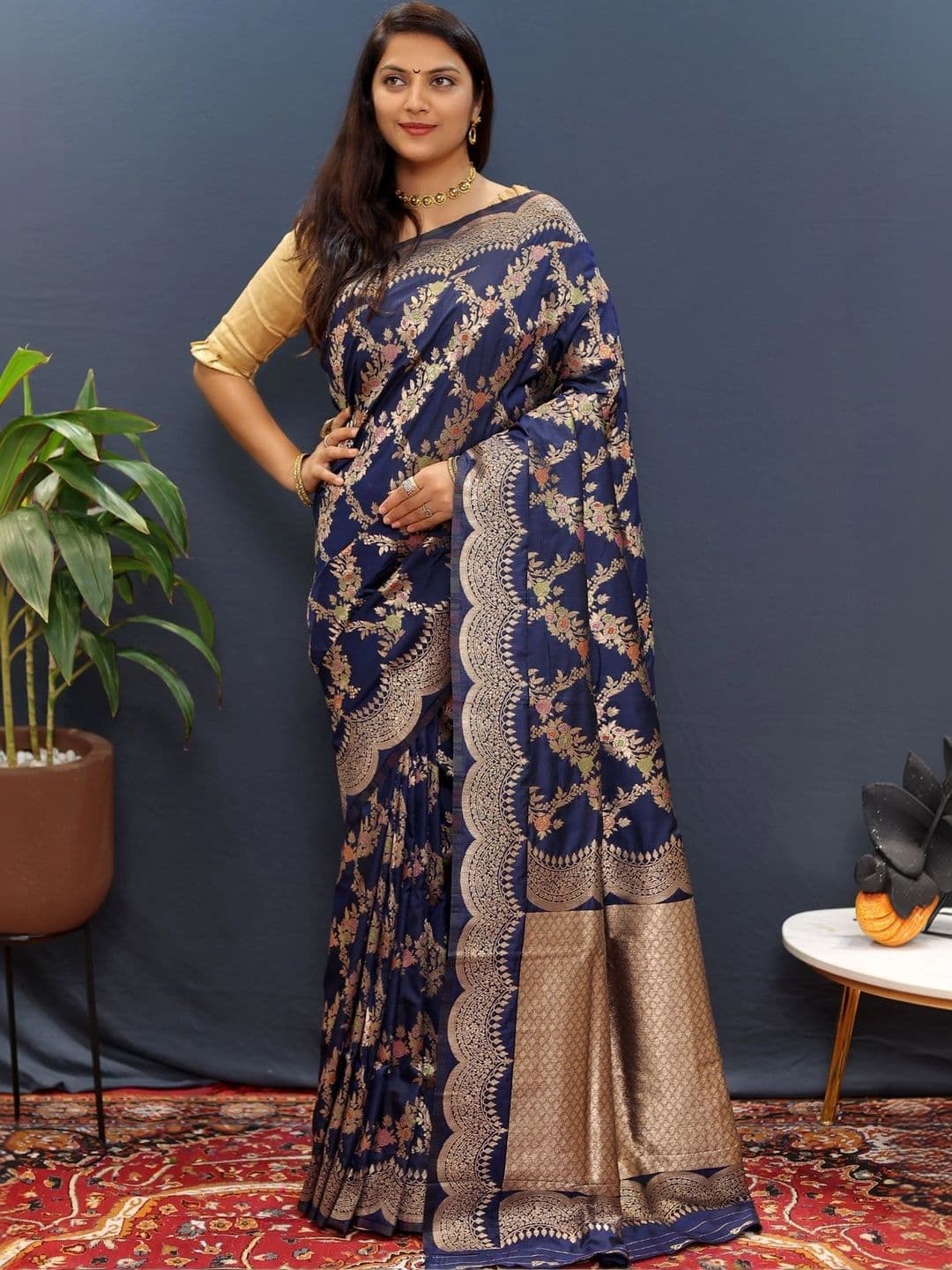 Dhaaga Ghar Woven Design Zari Art Silk Banarasi Saree - view 1