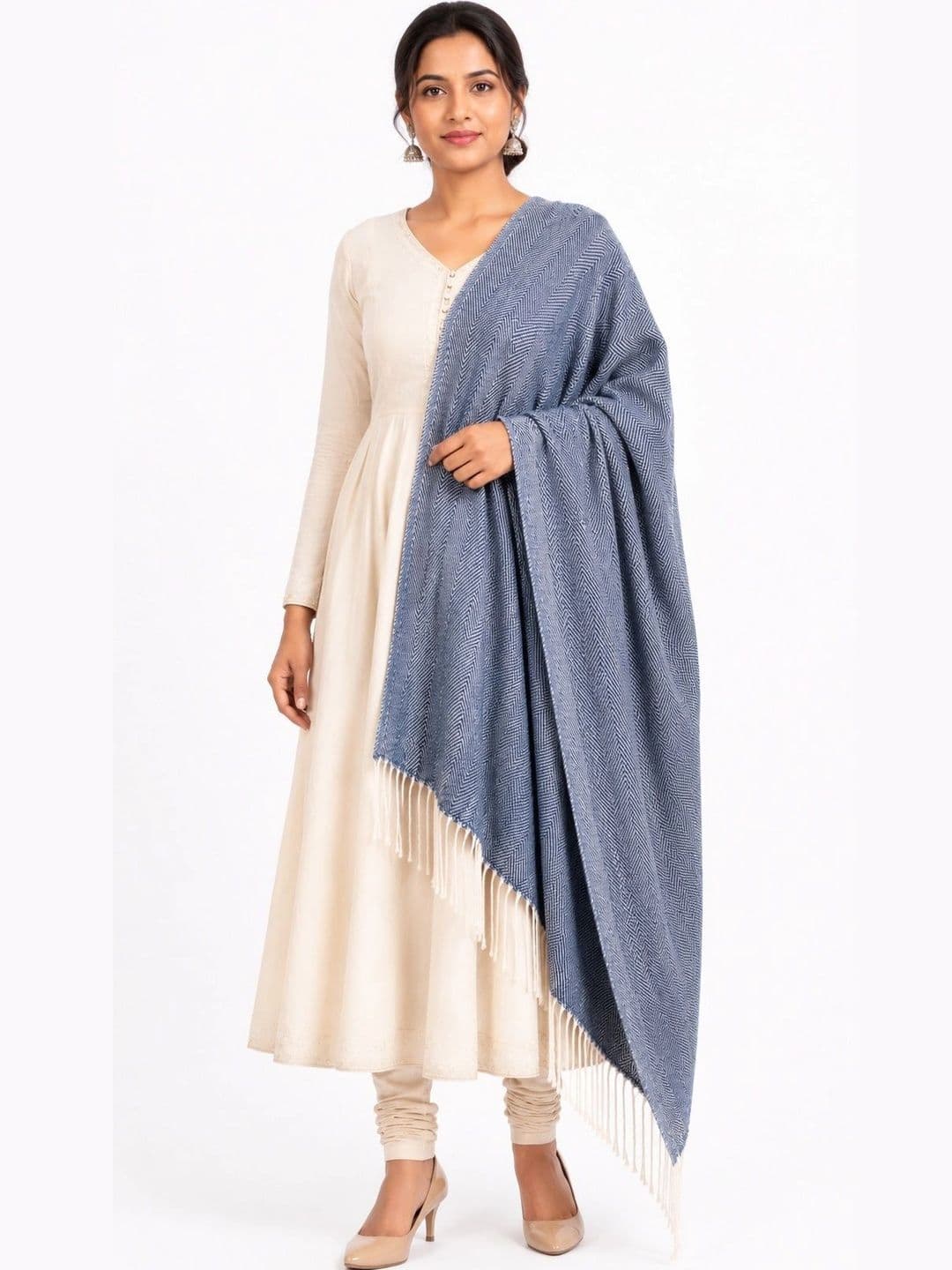 WOOLOASIS Women Geometric Woven Design Shawl - view 1