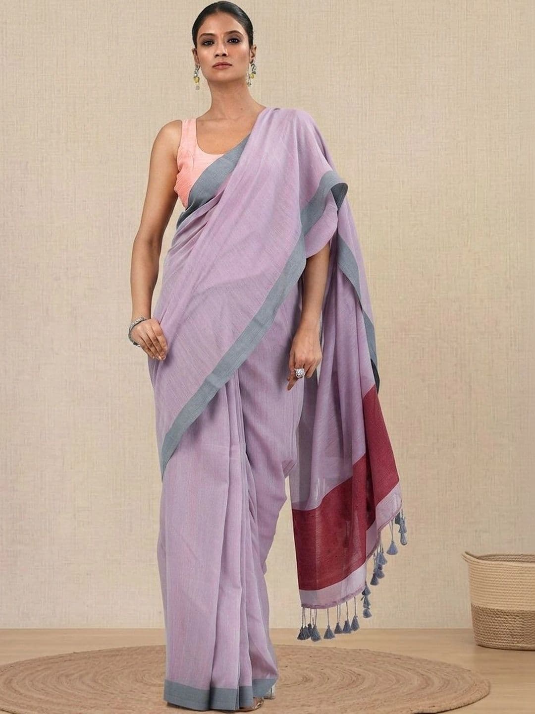 Charukriti Ethnic Motifs Pure Cotton Handloom Saree - view 1
