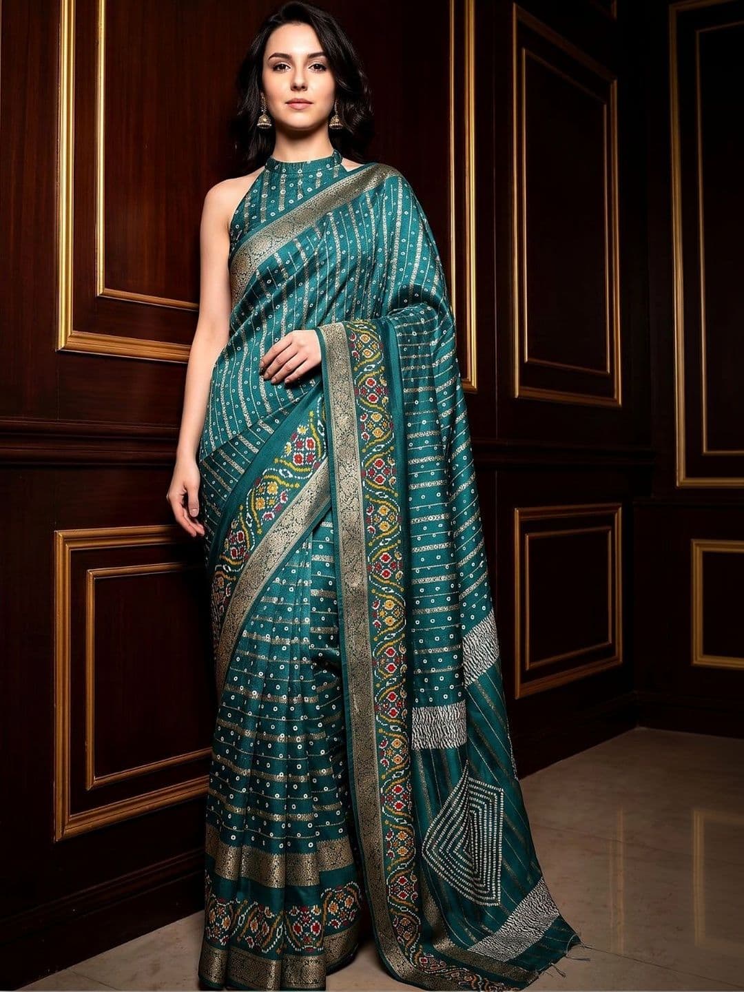 PARVATI FABRICS LIMITED Bandhani Zari Bandhani Saree - view 1