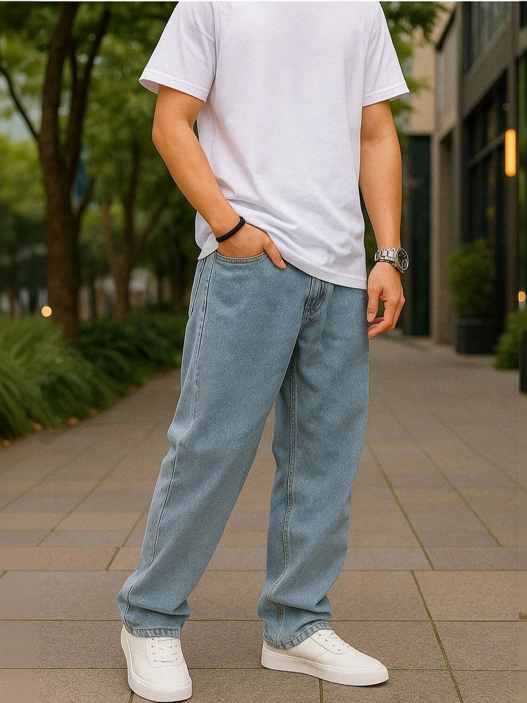 Gaucha Men Relaxed Fit Mid-Rise Light Fade Stretchable Jeans - view 1