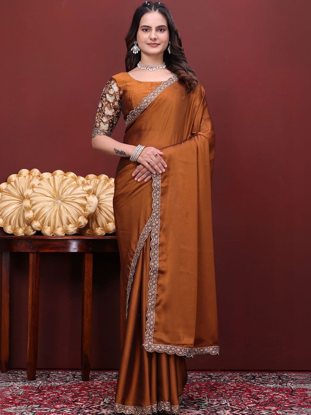 all about you Embroidered Poly Chiffon Designer Saree - view 1