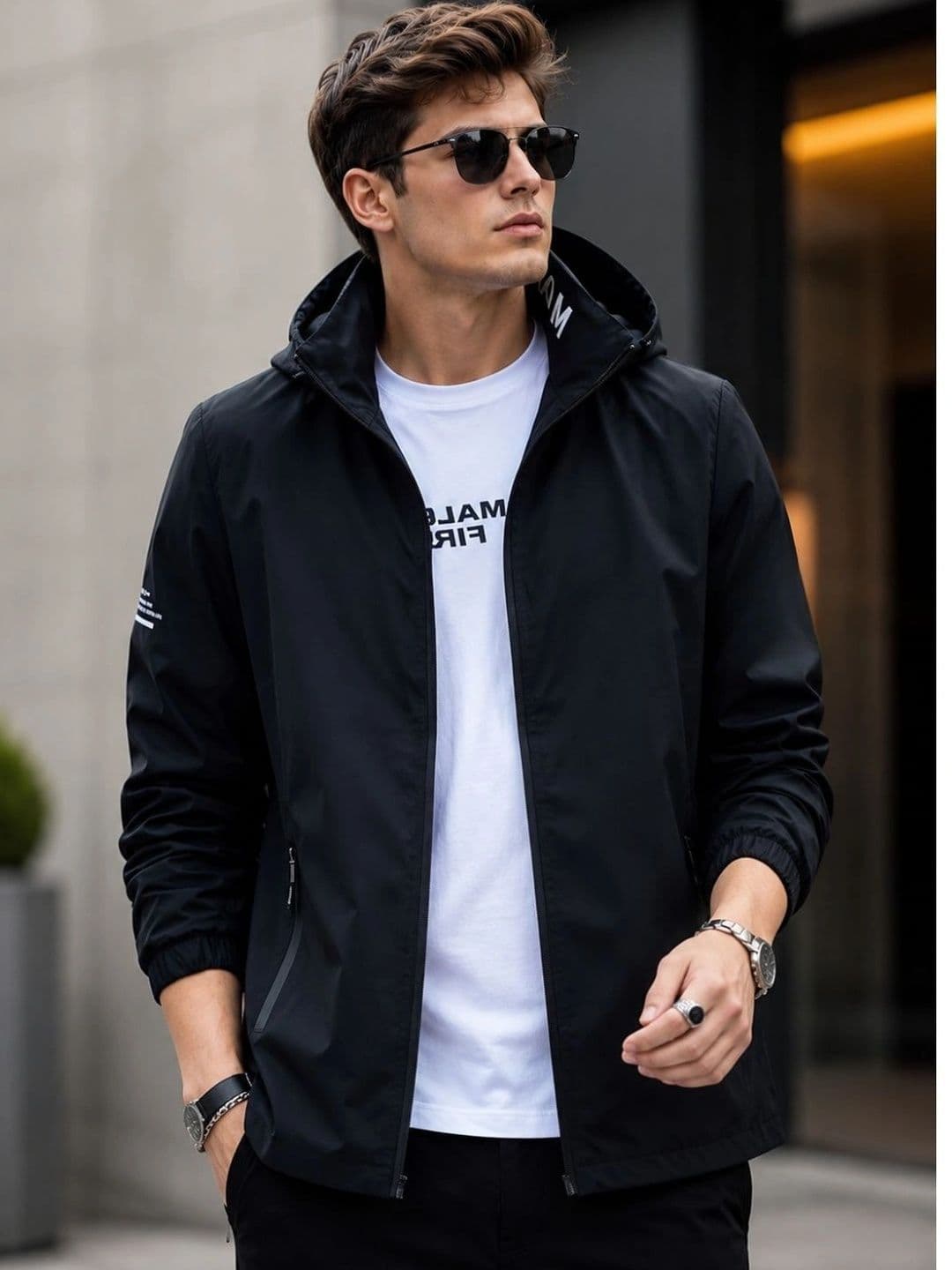 Mast & Harbour Men Lightweight Woven Jacket - view 1