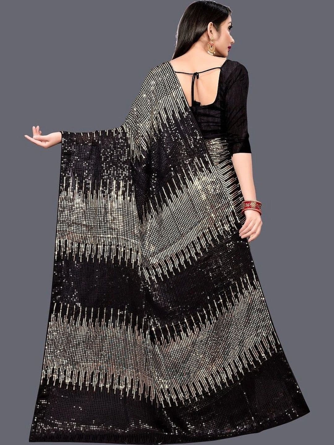 SZN Embellished Sequinned Poly Georgette Designer Saree - view 1