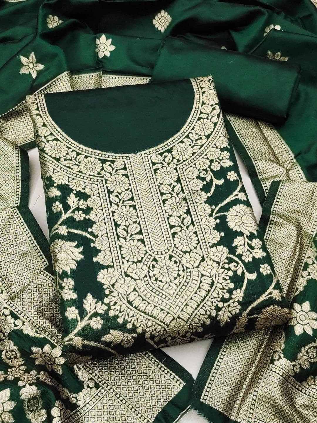 Milvia Art Silk Unstitched Dress Material - view 1