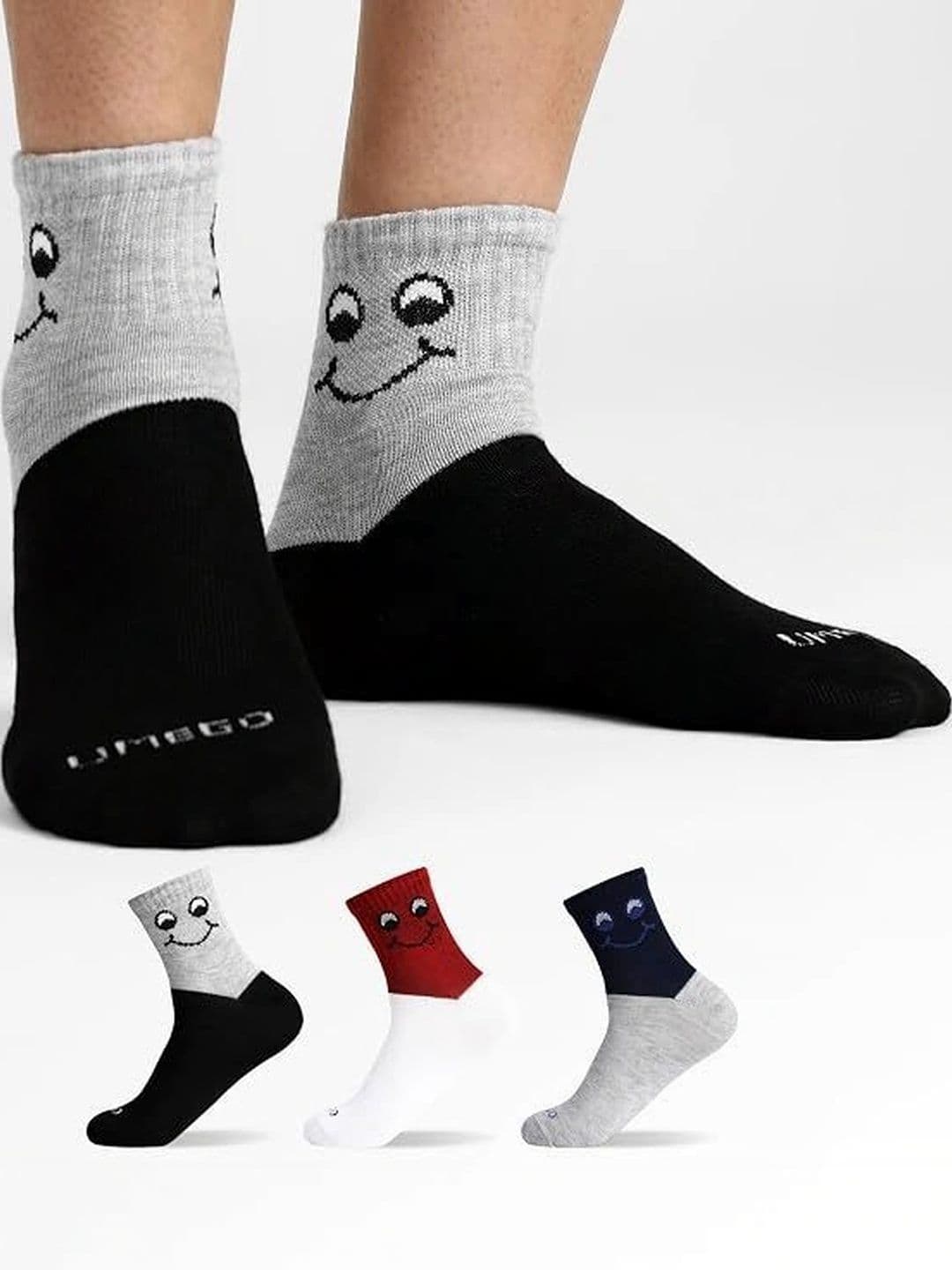 UMEGO Unisex Cotton Patterned Above Ankle Socks - view 1